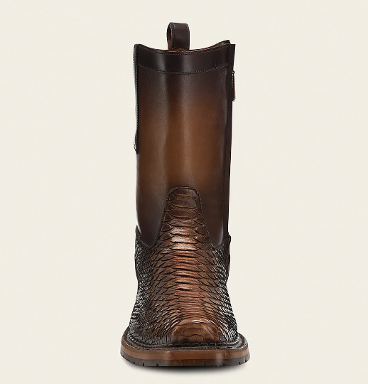 Bota urbana en piel genuina de pitón para caballero.