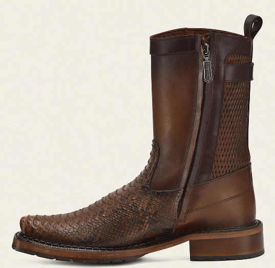 Bota urbana en piel genuina de pitón para caballero.