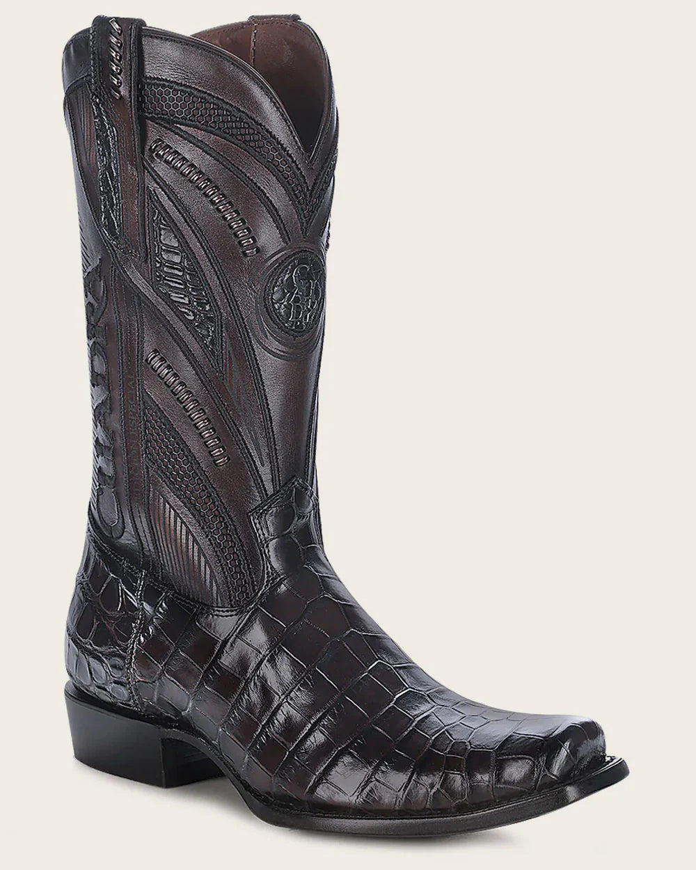 Bota Imperio piel exótica marrón oscuro.