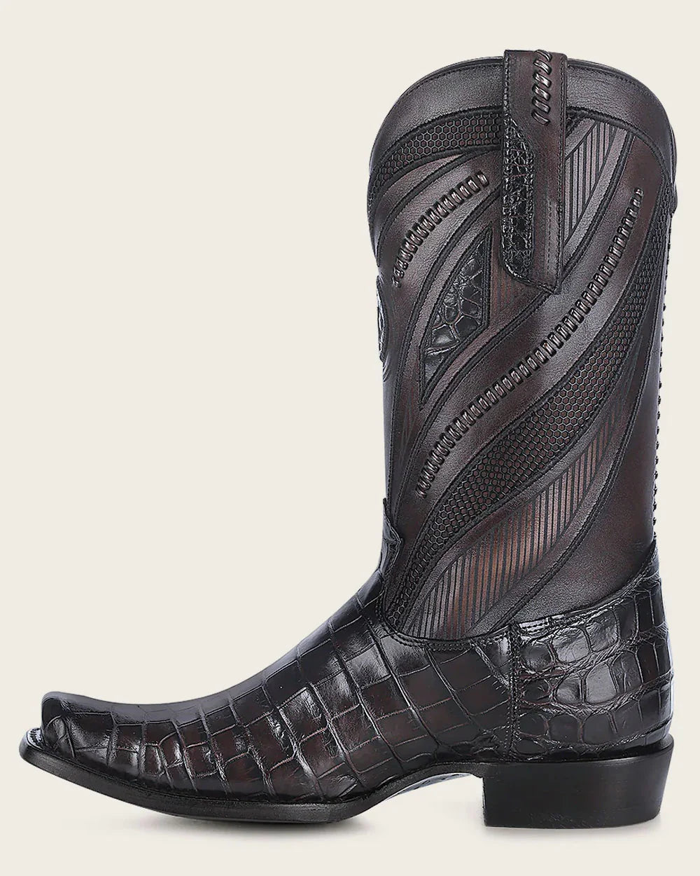 Bota Imperio piel exótica marrón oscuro.