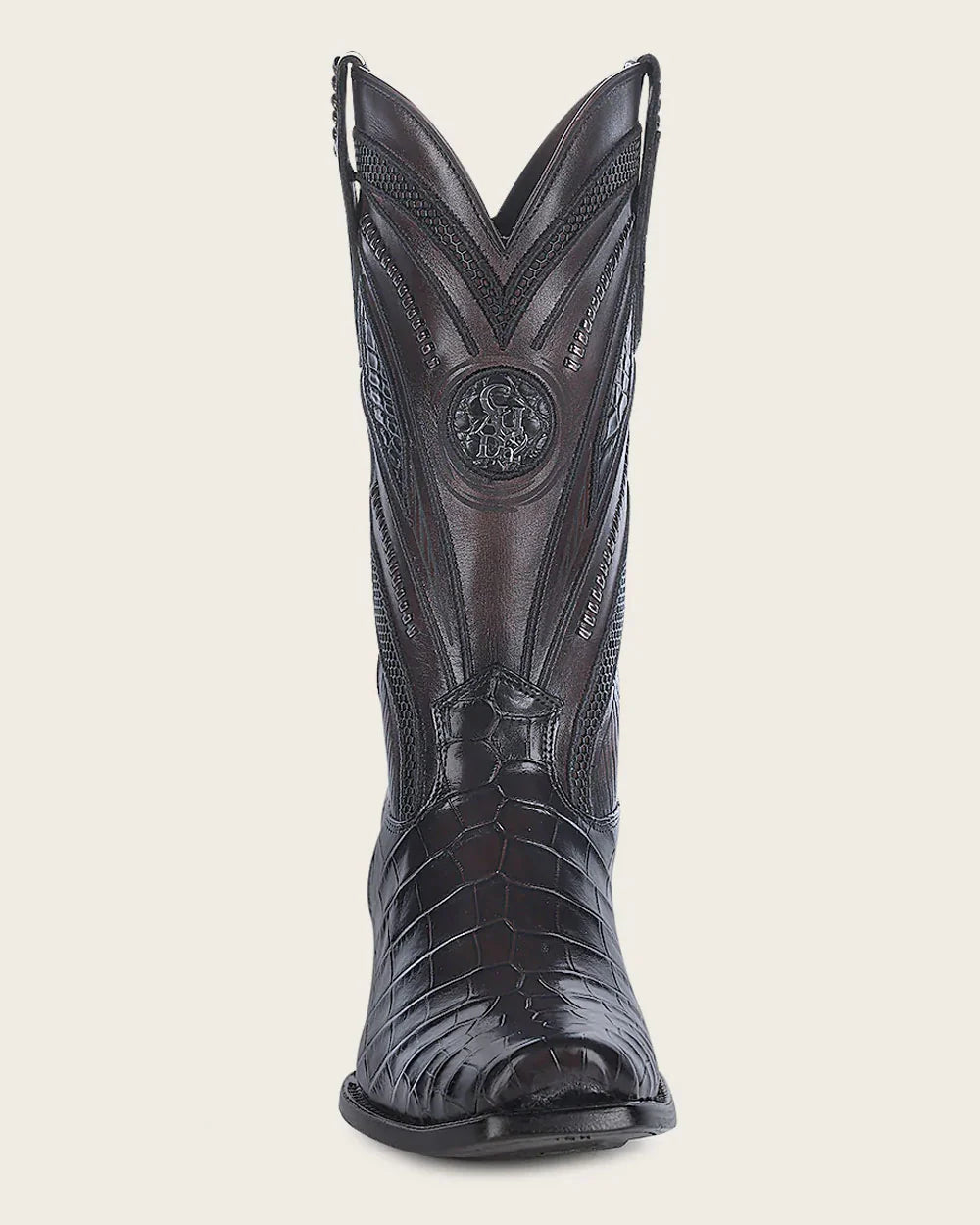 Bota Imperio piel exótica marrón oscuro.
