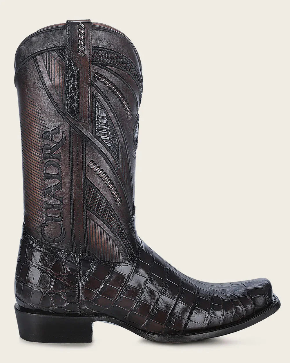 Bota Imperio piel exótica marrón oscuro.