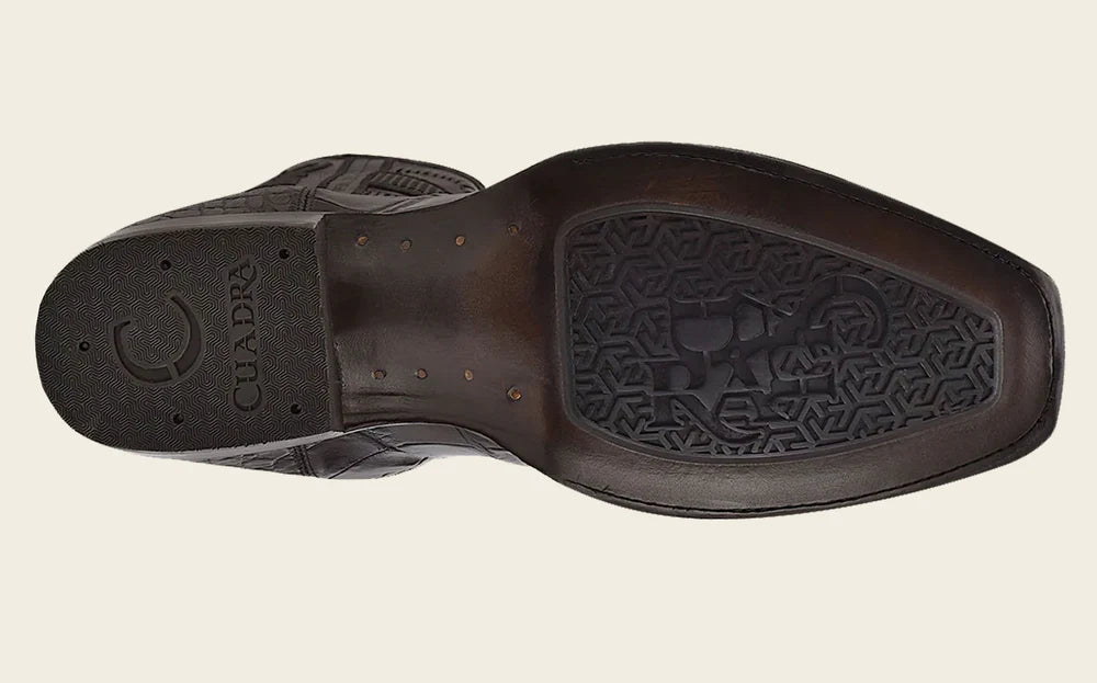 Bota Imperio piel exótica marrón oscuro.