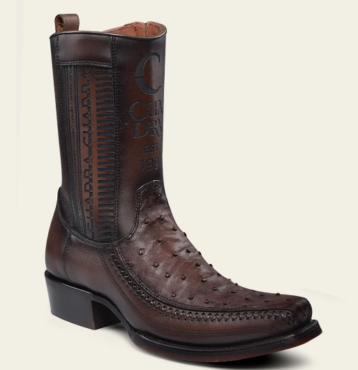 Bota casual en piel genuina de avestruz para caballero.