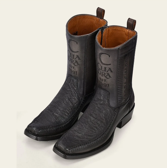Bota casual en piel genuina de elefante para caballero.