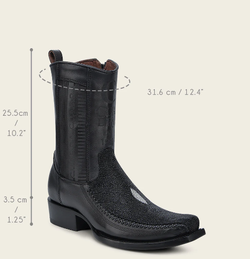 Bota casual en piel genuina de mantarraya para caballero.