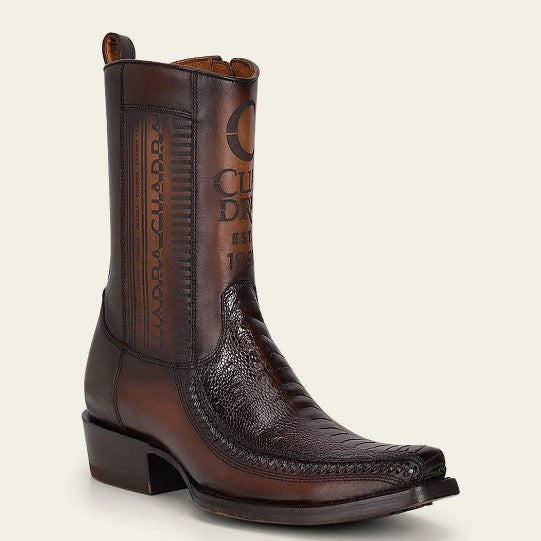 Bota casual en piel genuina de pata de avestruz para caballero.