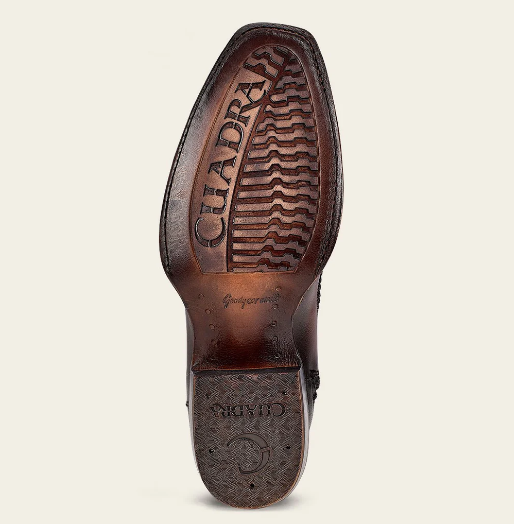 Bota casual en piel genuina de pata de avestruz para caballero.
