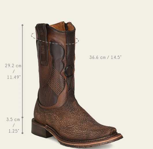 Bota tradicional en piel genuina de tiburón para caballero.