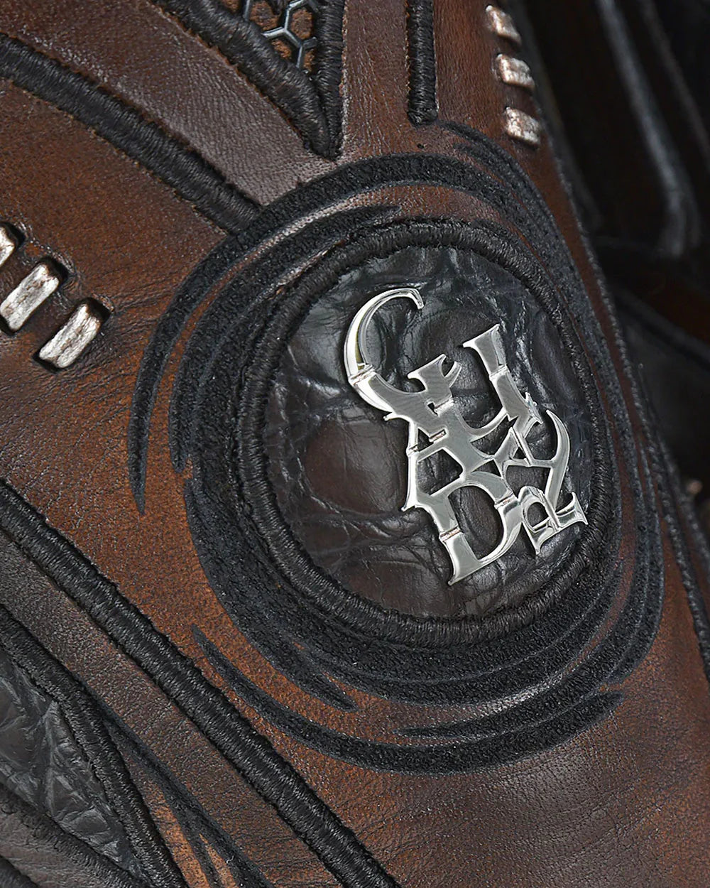 Bota Imperio piel exótica marrón oscuro.