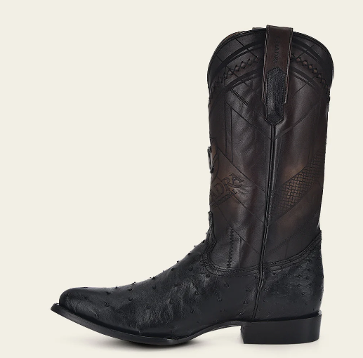 Bota tradicional en piel genuina de avestruz.