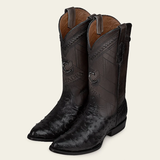 Bota tradicional en piel genuina de avestruz.