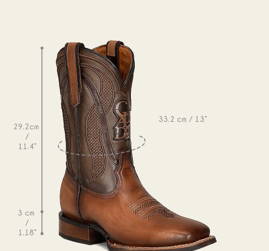 Bota rodeo en piel genuina para caballero