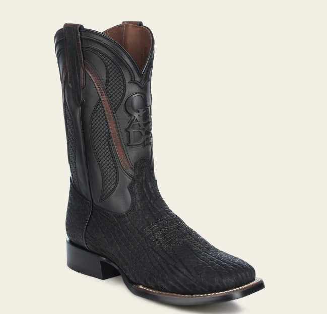 Bota rodeo en piel genuina de cuello de toro para caballero.