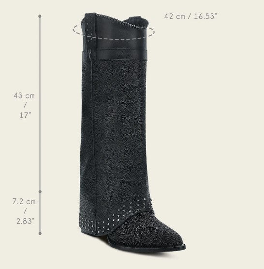 Bota casual en piel genuina de mantarraya para dama.