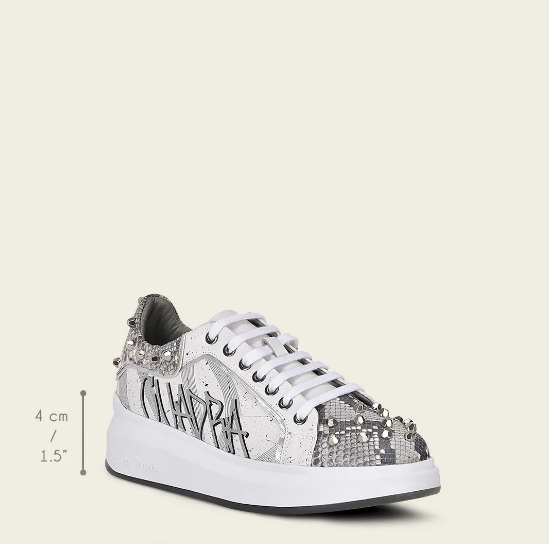 Tenis en piel genuina de pitón para dama.