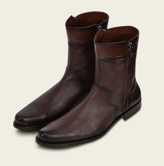Bota de vestir en piel genuina de venado para caballero