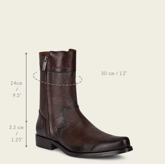 Bota de vestir en piel genuina de venado para caballero
