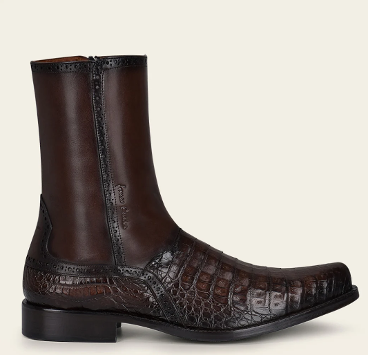 Bota de vestir en piel genuina de caimán para caballero