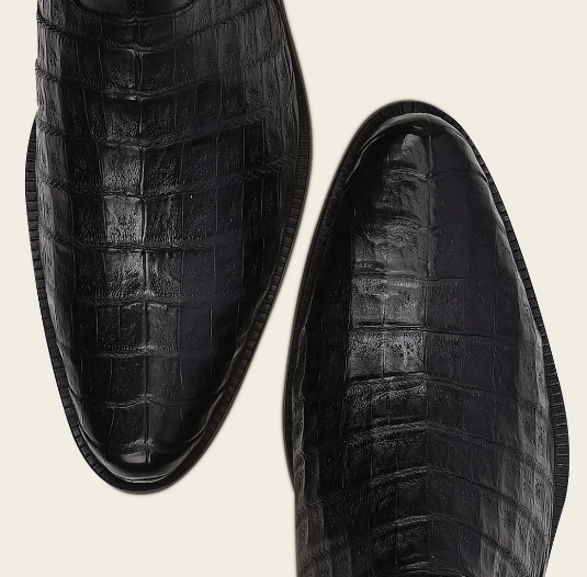 Bota de vestir en piel genuina de caimán para caballero.