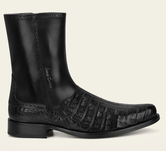 Bota de vestir en piel genuina de caimán para caballero.