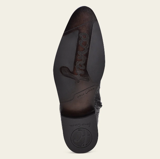 Bota de vestir en piel genuina de caimán para caballero.