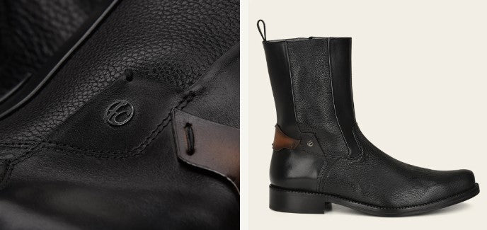 Bota de vestir en piel genuina de venado para caballero.