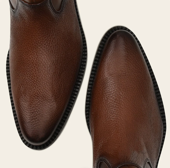 Bota de vestir en piel genuina de venado para caballero.
