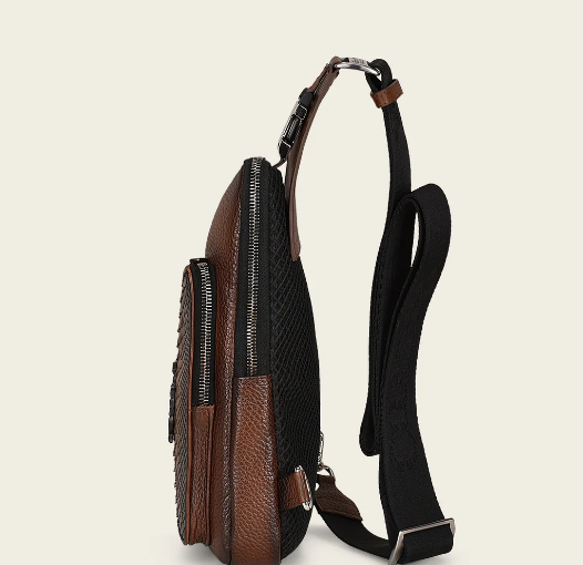 Bandolera en piel genuina de pitón para caballero.
