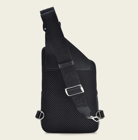Bandolera en piel genuina de fuscus para caballero