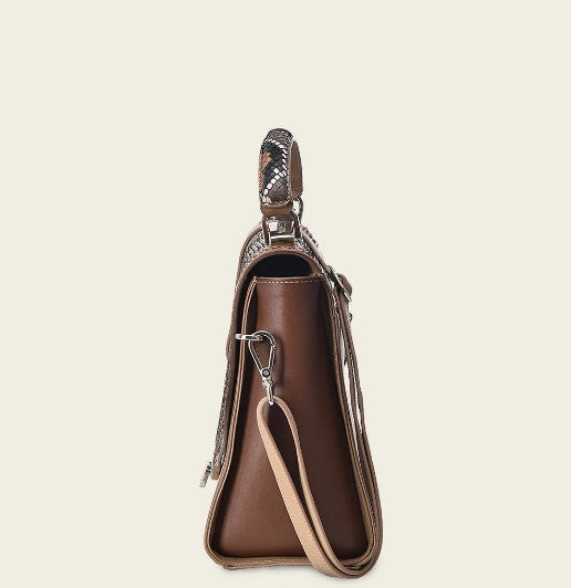 Bolso de Mano en piel Genuina de Pitón.