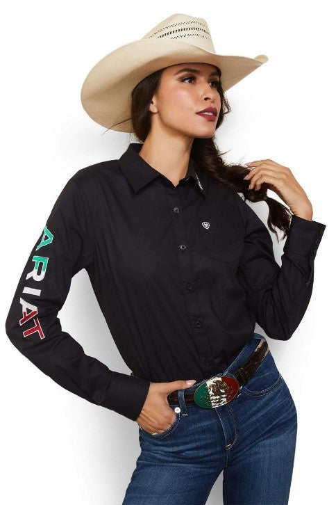 Camisa Ariat Libre De Arrugas Team México Kirby Stretch