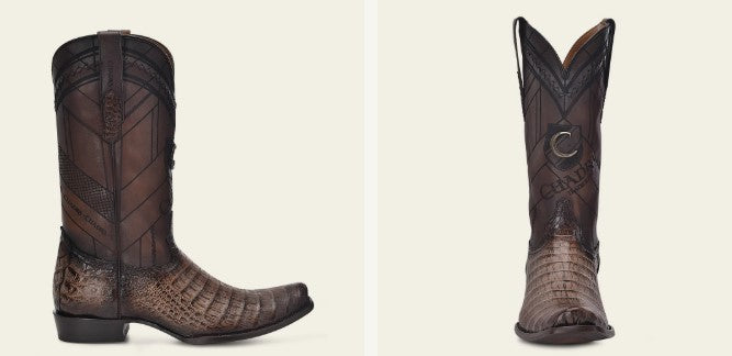 Bota tradicional en piel genuina de fuscus para caballero.
