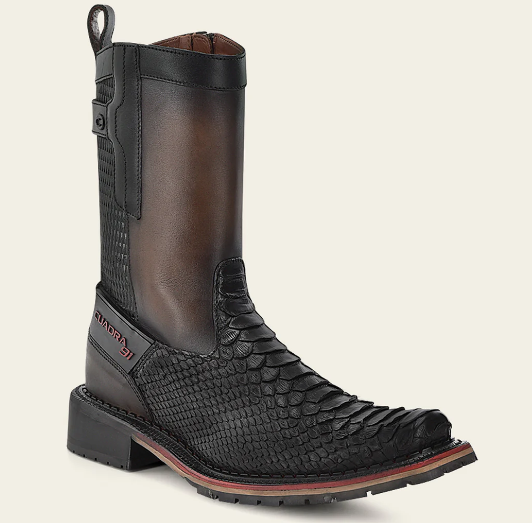 Bota urbana en piel genuina de pitón para caballero.