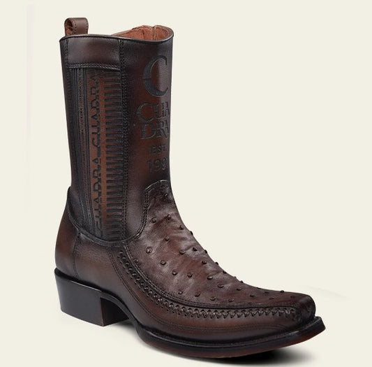 Bota casual en piel genuina de avestruz para caballero.