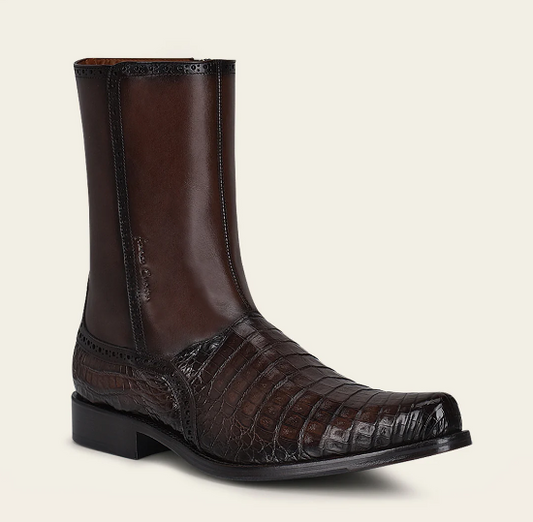 Bota de vestir en piel genuina de caimán para caballero
