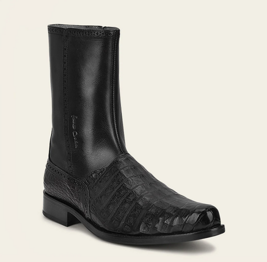 Bota de vestir en piel genuina de caimán para caballero.