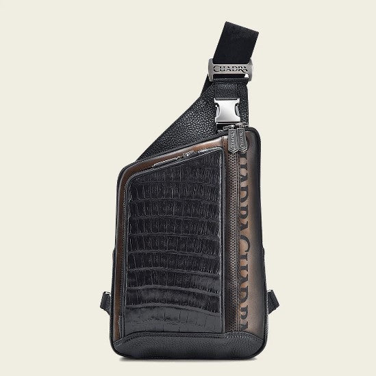 Bandolera en piel genuina de fuscus para caballero
